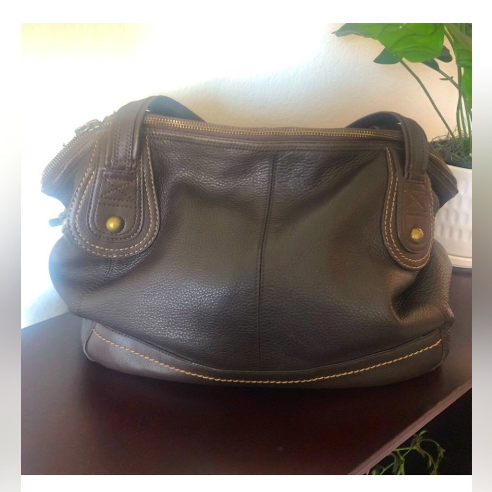 The SAK Pebbled Brown Leather Large Hobo Handbag